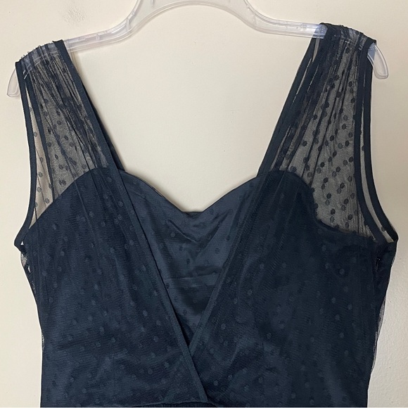 Collectif Vintage Black Courtney Swiss Dot Tiered Lace Swing Dress US 10 Retro - Picture 7 of 13